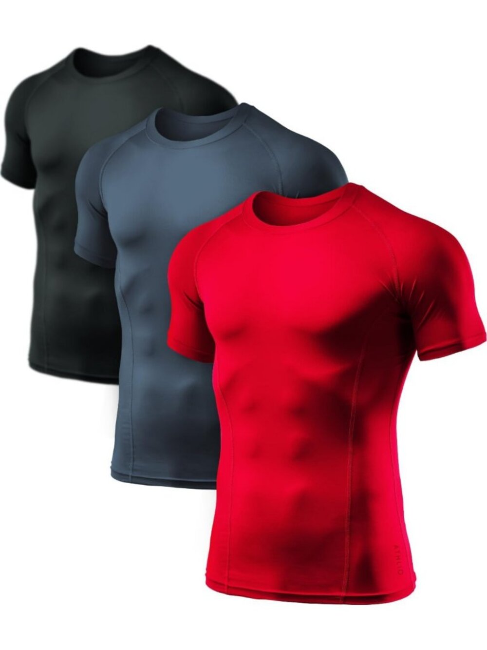 Men's Cool Dry Compression Short Sleeve Athletic Workout Shirt - Sports